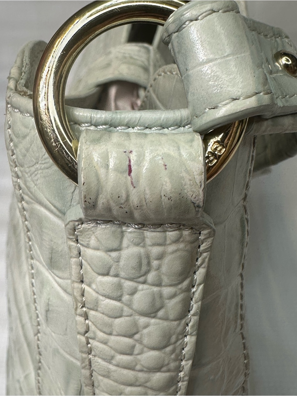Brahmin Bethany Sea Glass Melbourne Shoulder Bag Crocodile Embossed - Picture 12 of 15